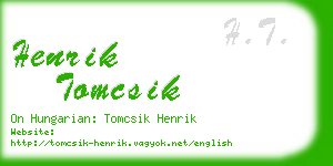 henrik tomcsik business card